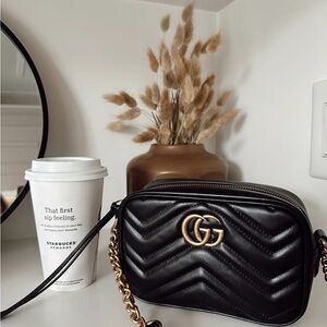Black Gucci Quilted Crossbody Bag